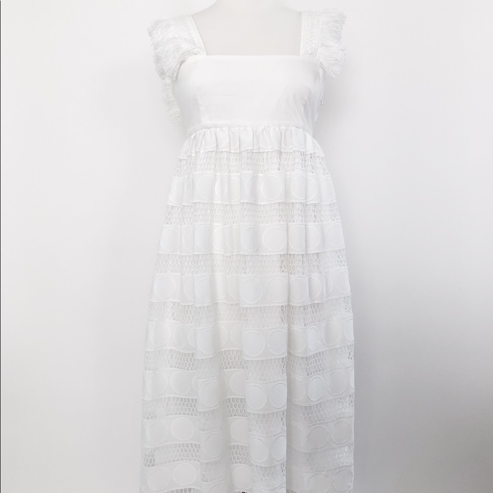 LOVE Binetti White Fringe Dress
